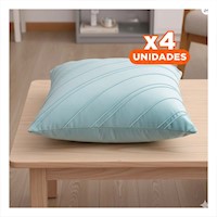 Pack4 Funda de Uso Diario con Terciopelo Celeste Claro y Rayas Diagonales Bien Definidas